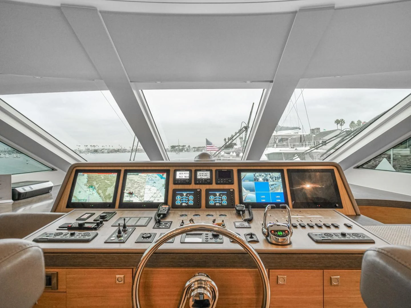 inside of a vehicle with screens aboard SEASEID Yacht for Sale