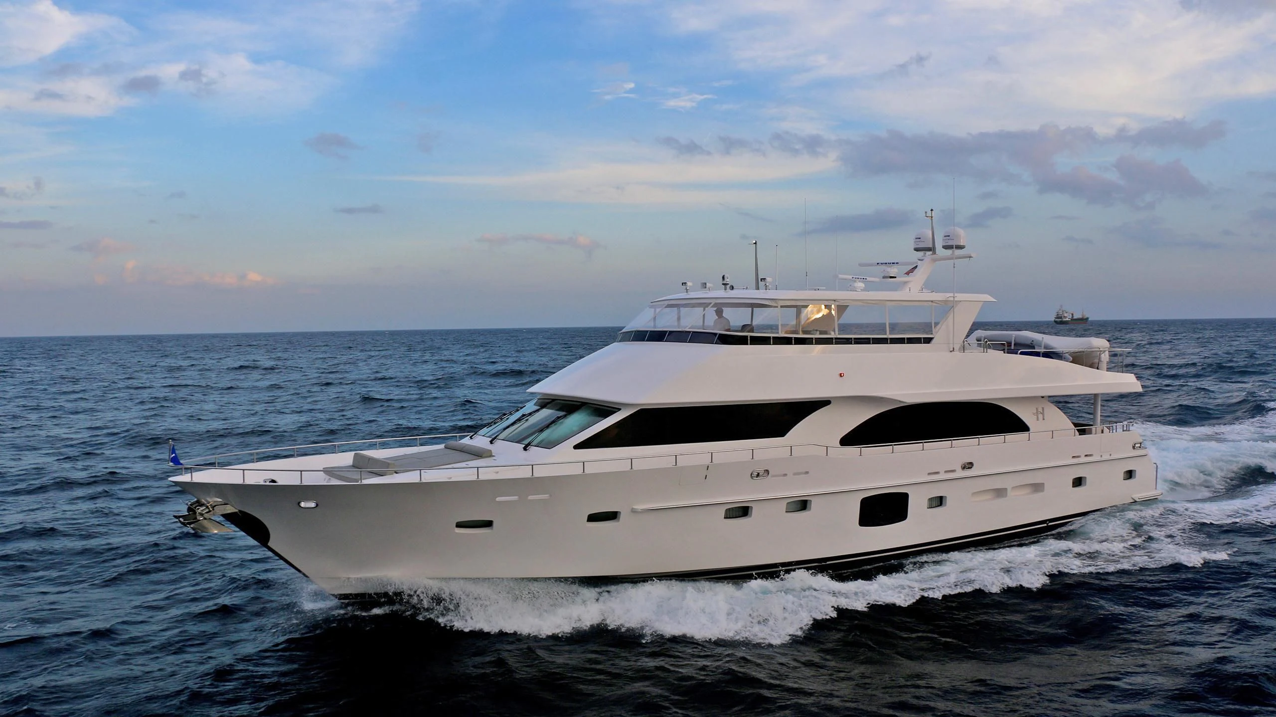 a white yacht in the water aboard SEASEID Yacht for Sale