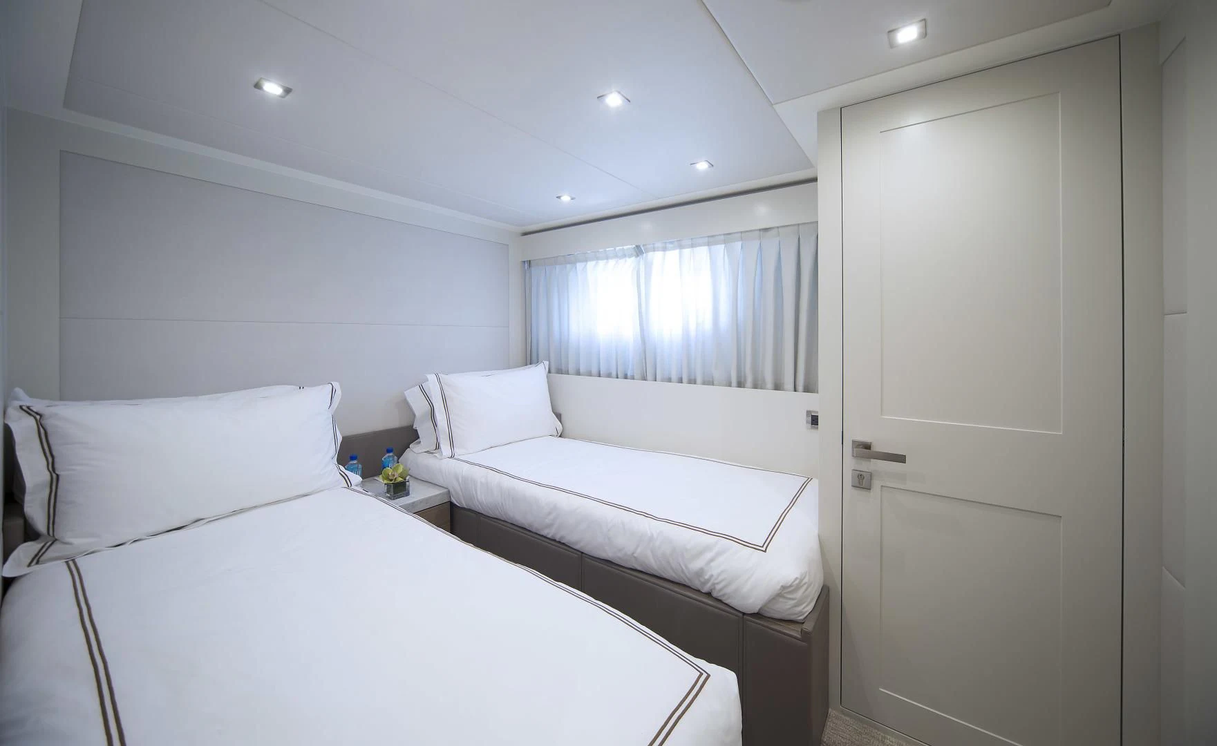 a room with two beds aboard SEASEID Yacht for Sale