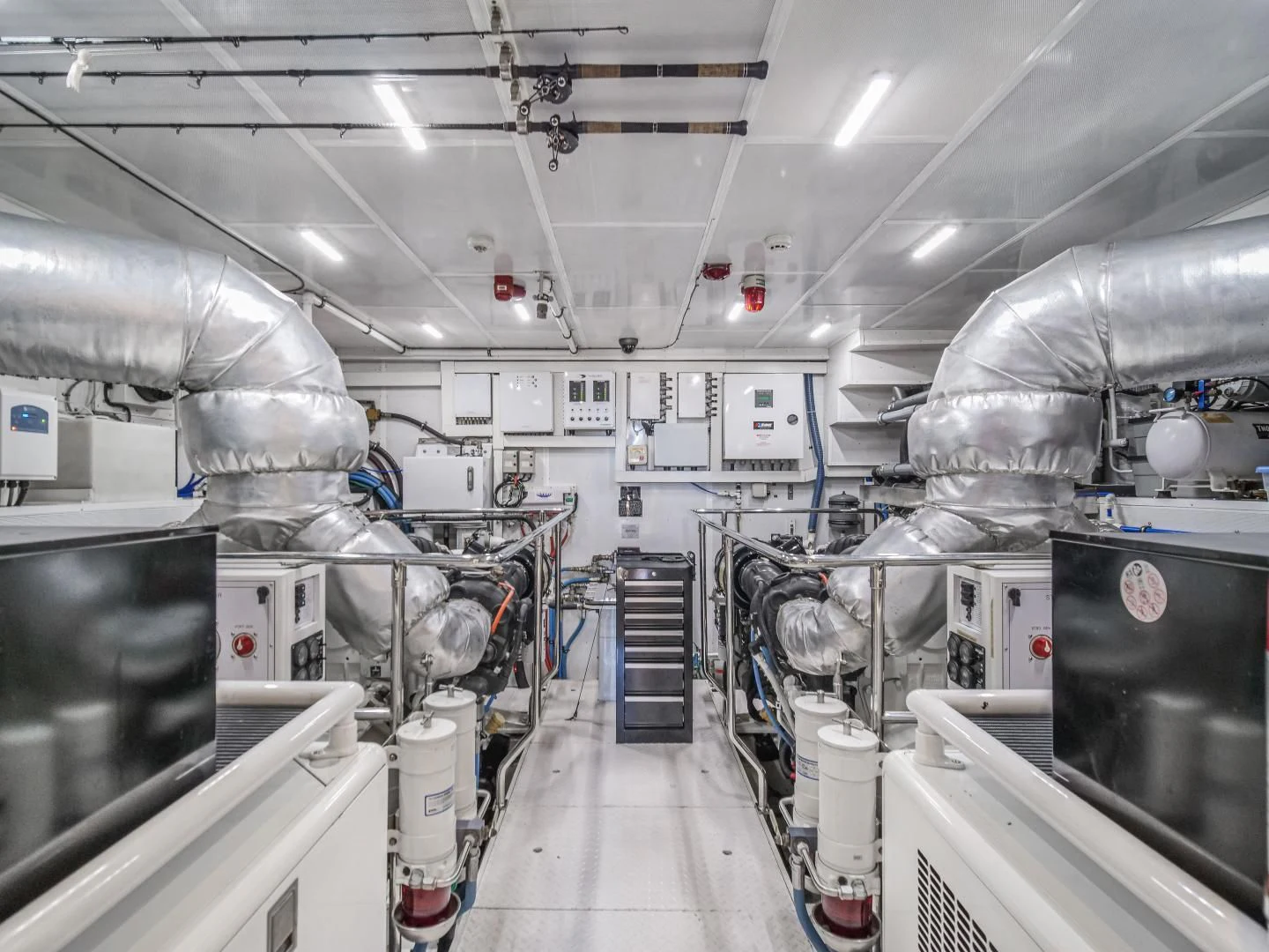 a large room with several machines aboard SEASEID Yacht for Sale
