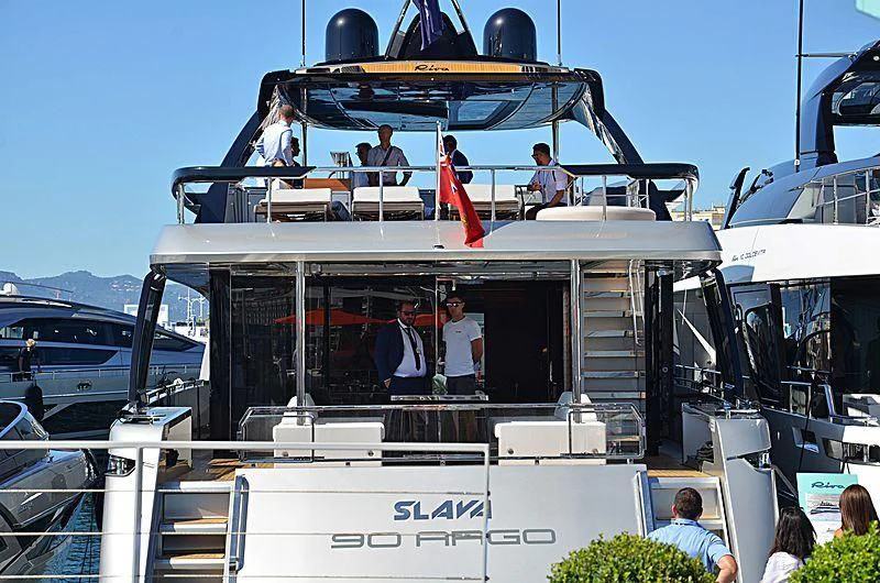 a group of people on a boat aboard SLAVA Yacht for Sale