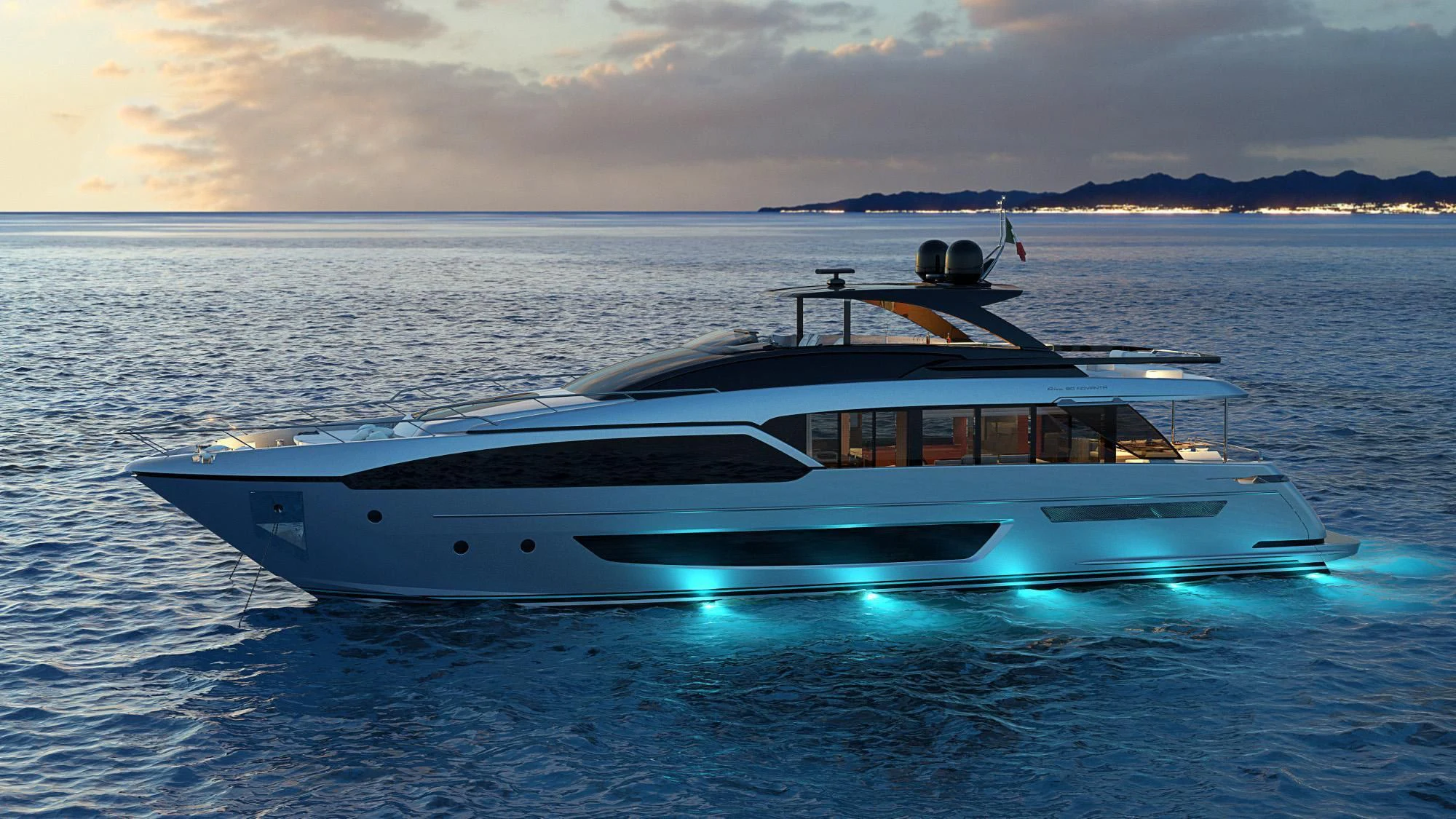 a boat on the water aboard SLAVA Yacht for Sale