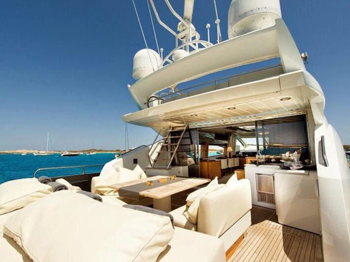 a boat on a boat aboard NEMESIS Yacht for Sale