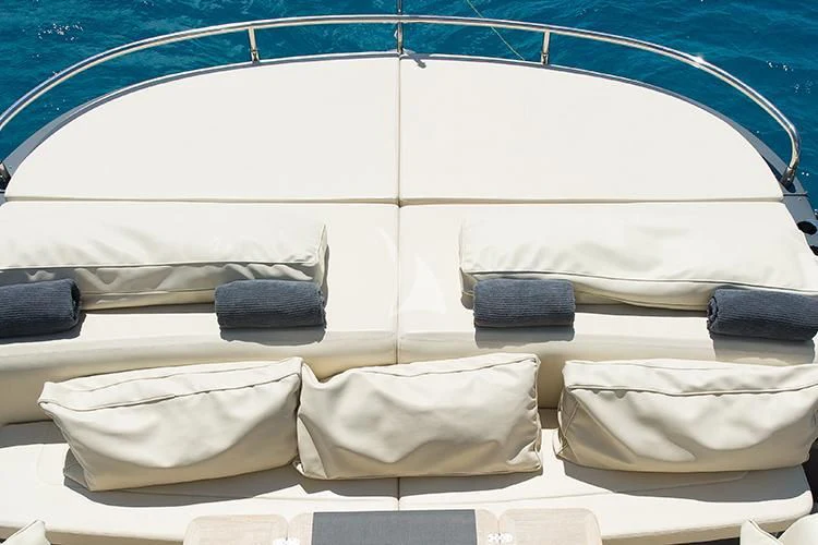 a row of folded towels aboard NEMESIS Yacht for Sale
