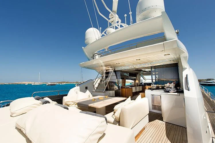 a boat on a boat aboard NEMESIS Yacht for Sale