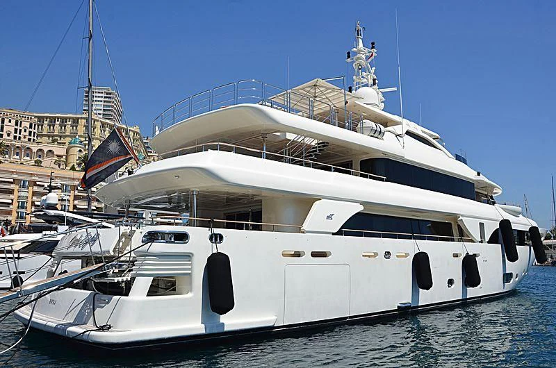 a white yacht in the water aboard PALATIAL Yacht for Sale