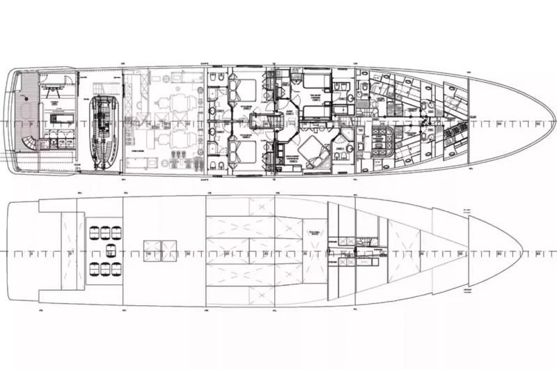 diagram, engineering drawing aboard PALATIAL Yacht for Sale