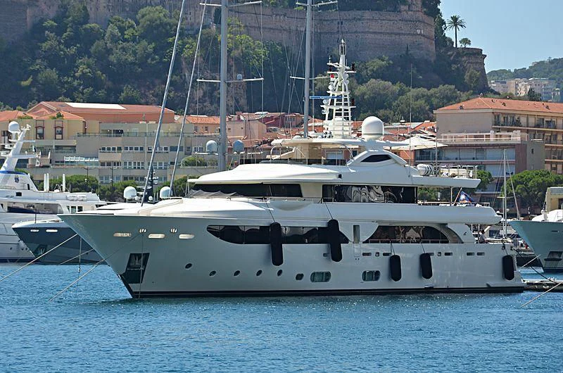 a white yacht in the water aboard PALATIAL Yacht for Sale