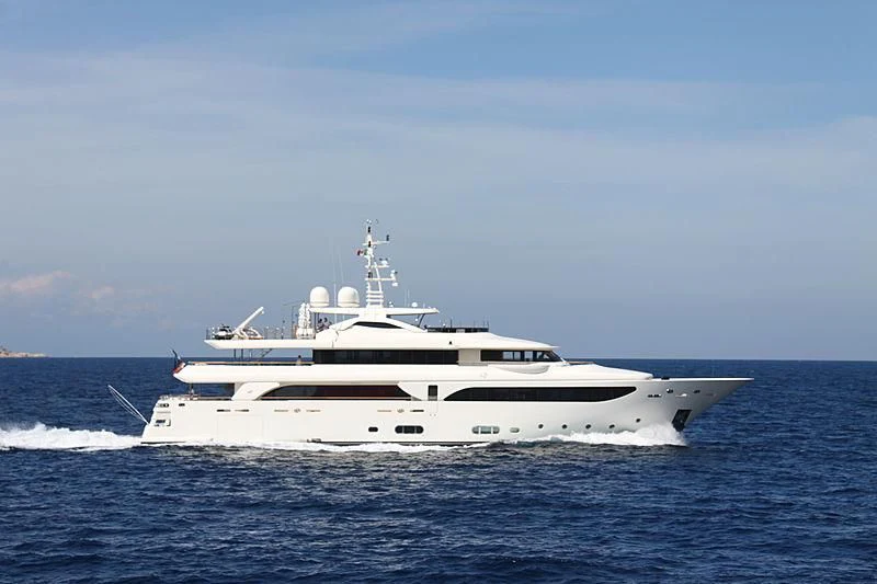 a white yacht in the water aboard PALATIAL Yacht for Sale