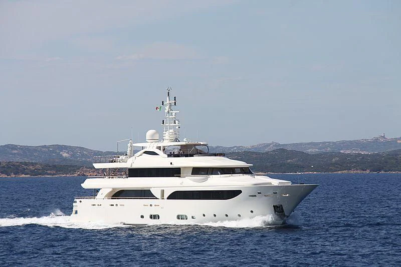 a large white boat in the water aboard PALATIAL Yacht for Sale