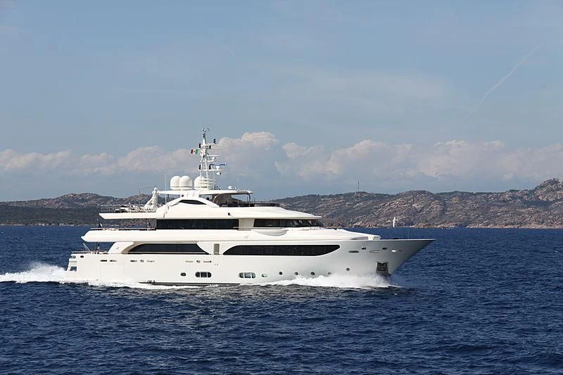 a white yacht in the water aboard PALATIAL Yacht for Sale