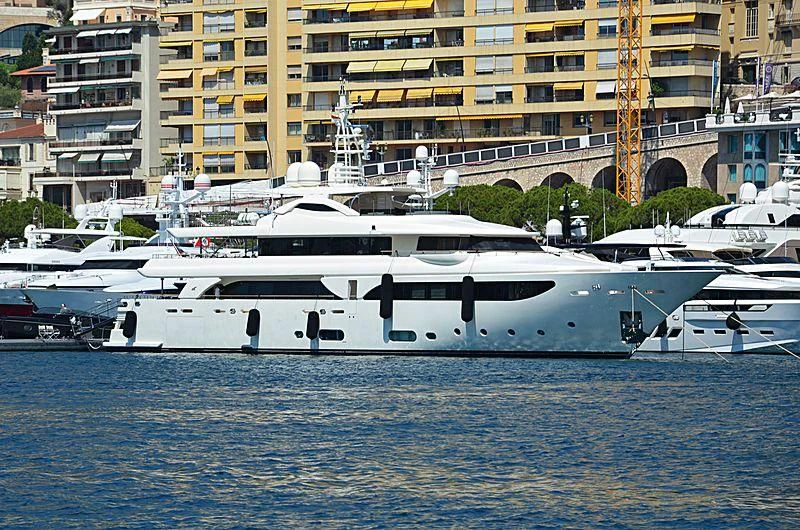 a group of boats in a harbor aboard PALATIAL Yacht for Sale