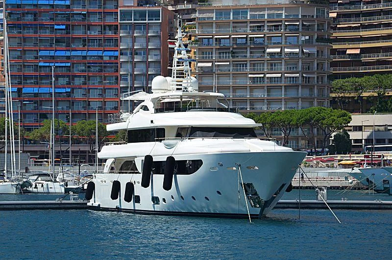 a white boat in the water aboard PALATIAL Yacht for Sale