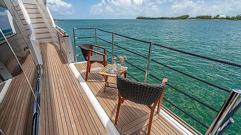 a deck on a boat aboard SHELLS X Yacht for Sale