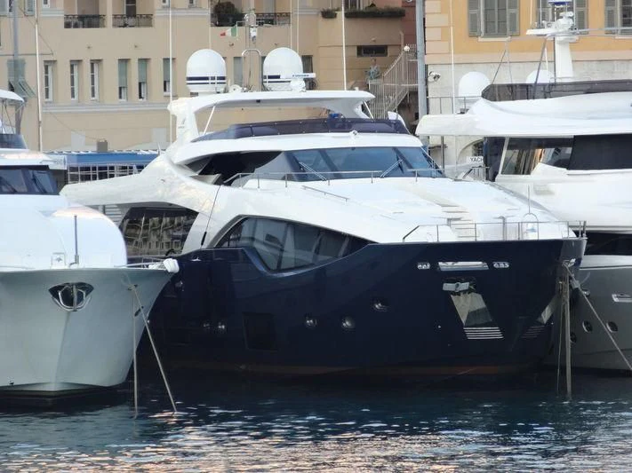 several boats docked in a harbor aboard SHELLS X Yacht for Sale