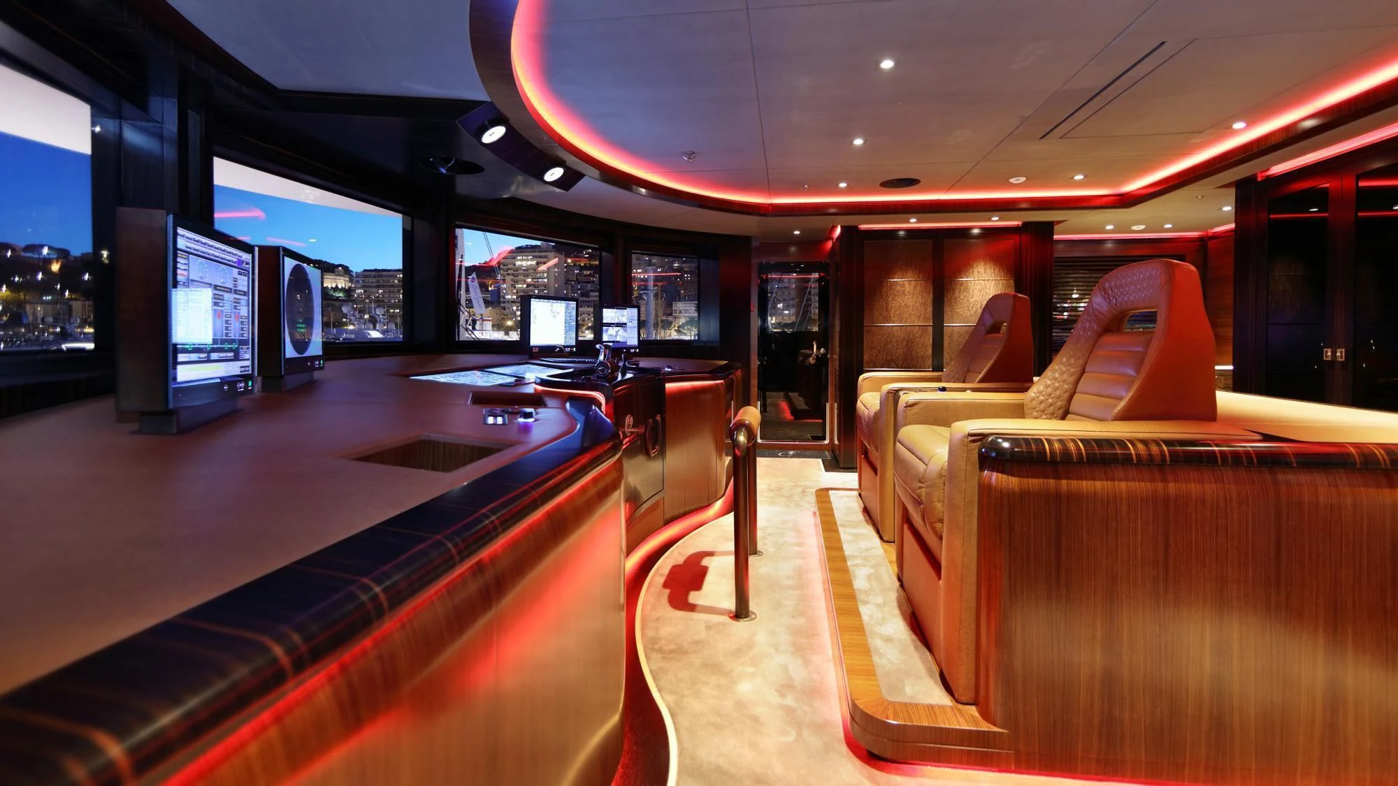 inside of a train aboard FORMOSA Yacht for Sale
