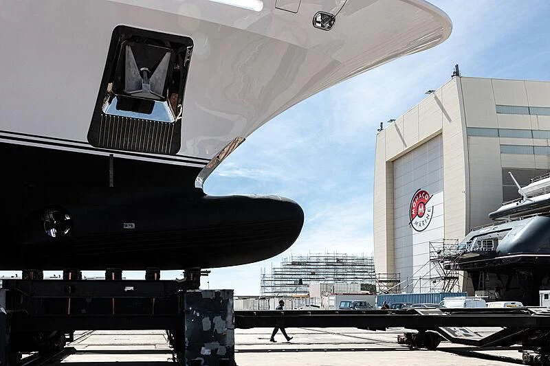 a large space shuttle on a runway aboard FORMOSA Yacht for Sale