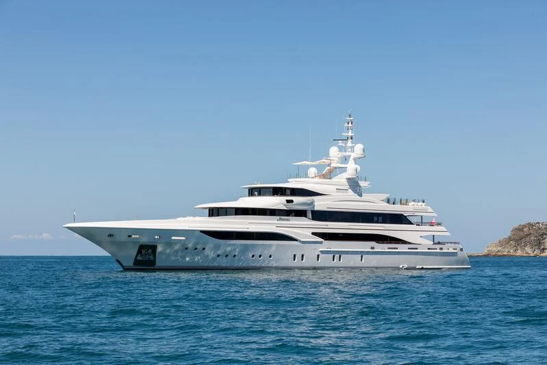 a white yacht in the water aboard FORMOSA Yacht for Sale