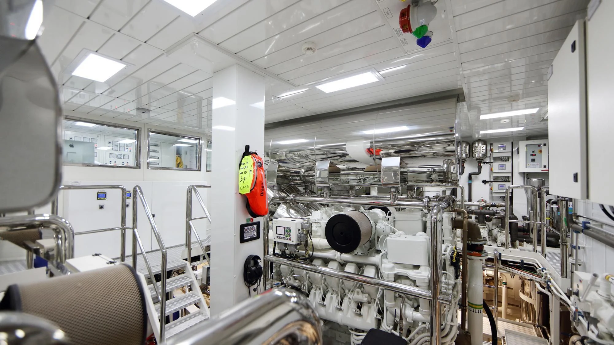 a room with machinery aboard FORMOSA Yacht for Sale