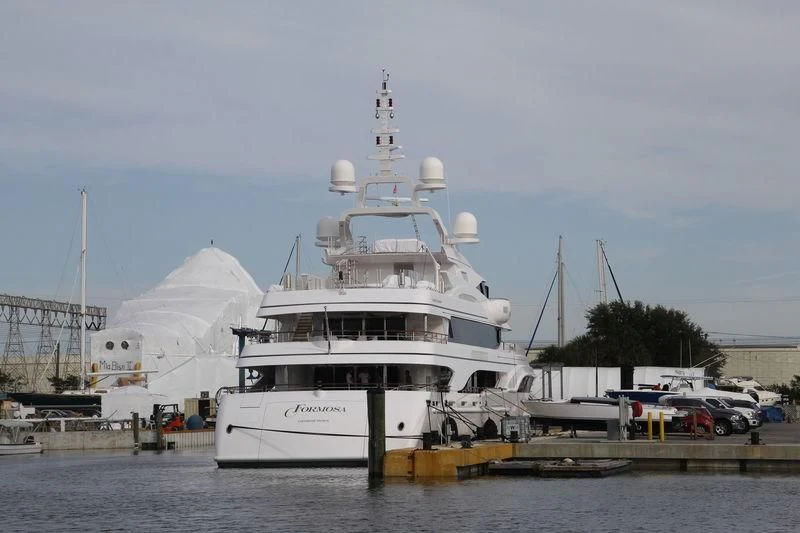 a large white ship aboard FORMOSA Yacht for Sale
