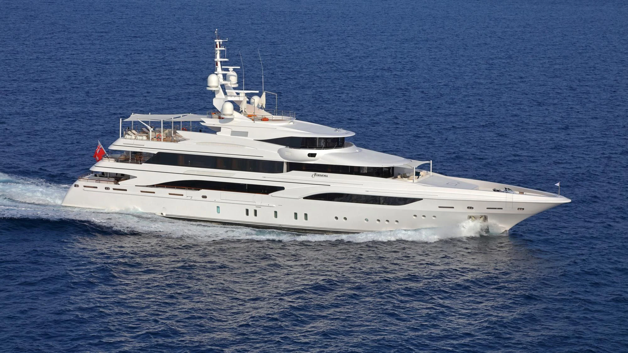 a white yacht in the water aboard FORMOSA Yacht for Sale