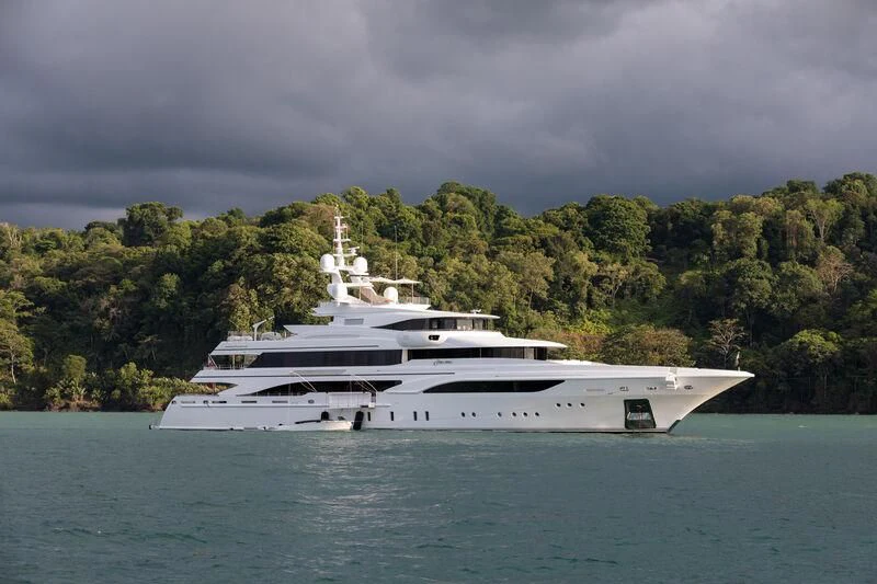 a white yacht in the water aboard FORMOSA Yacht for Sale