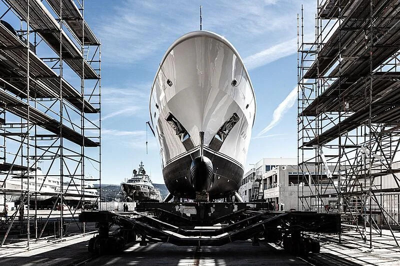 a space shuttle on a platform aboard FORMOSA Yacht for Sale