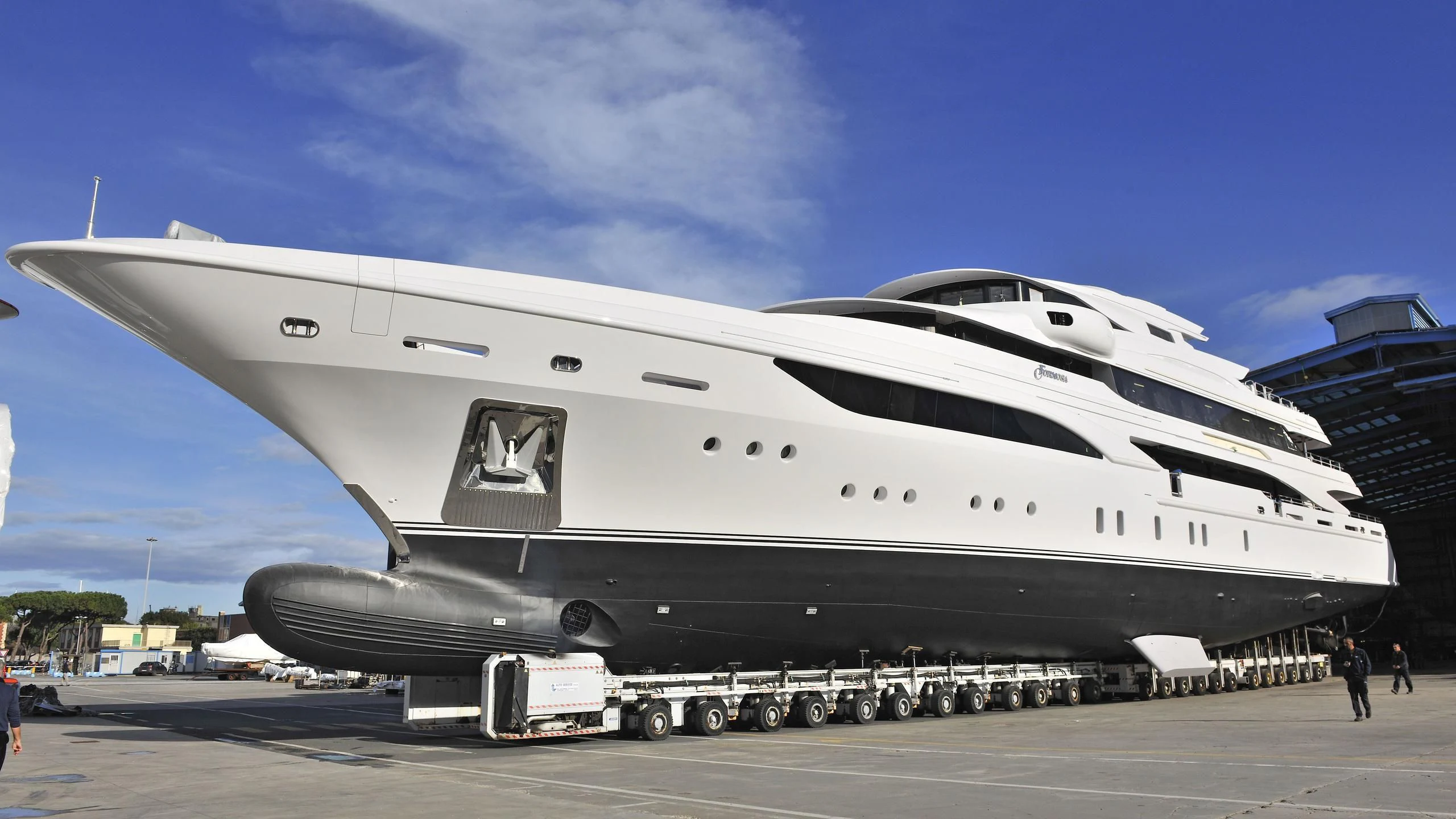 a large white ship aboard FORMOSA Yacht for Sale