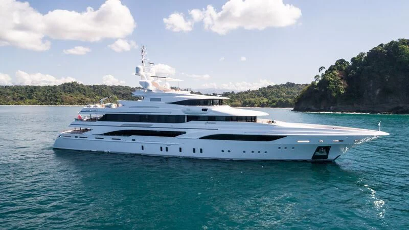 a white yacht in the water aboard FORMOSA Yacht for Sale