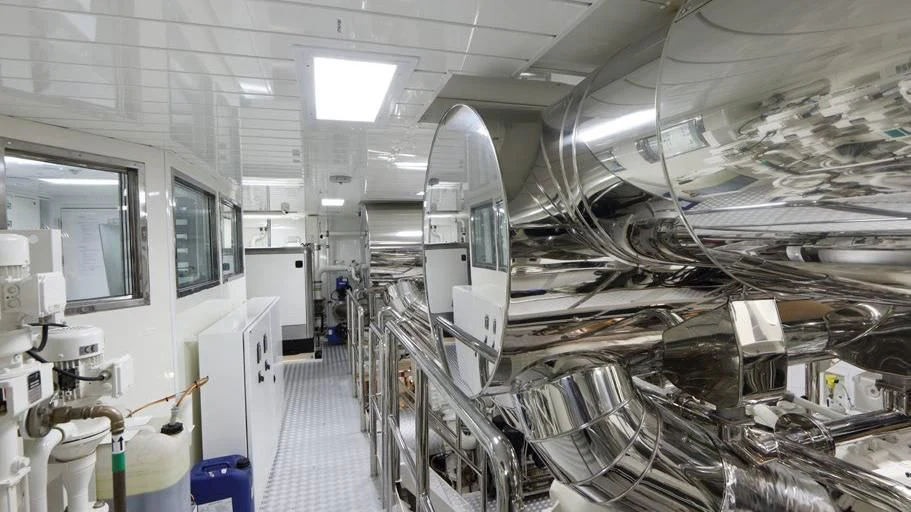 a room with machinery aboard FORMOSA Yacht for Sale