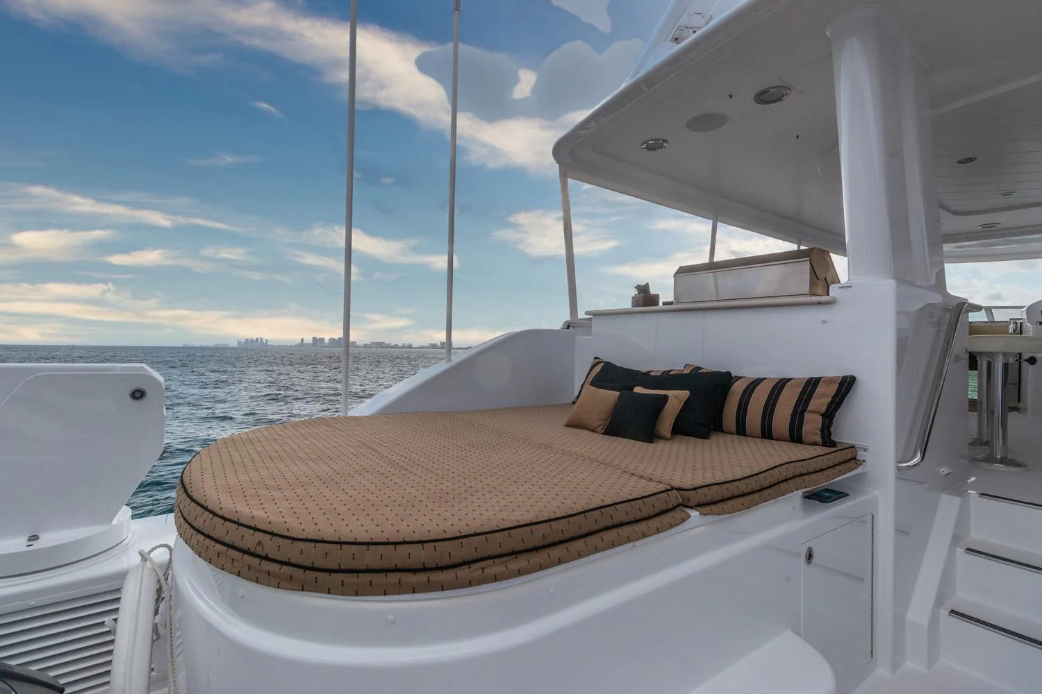 a bed on a boat aboard ESENSE Yacht for Sale