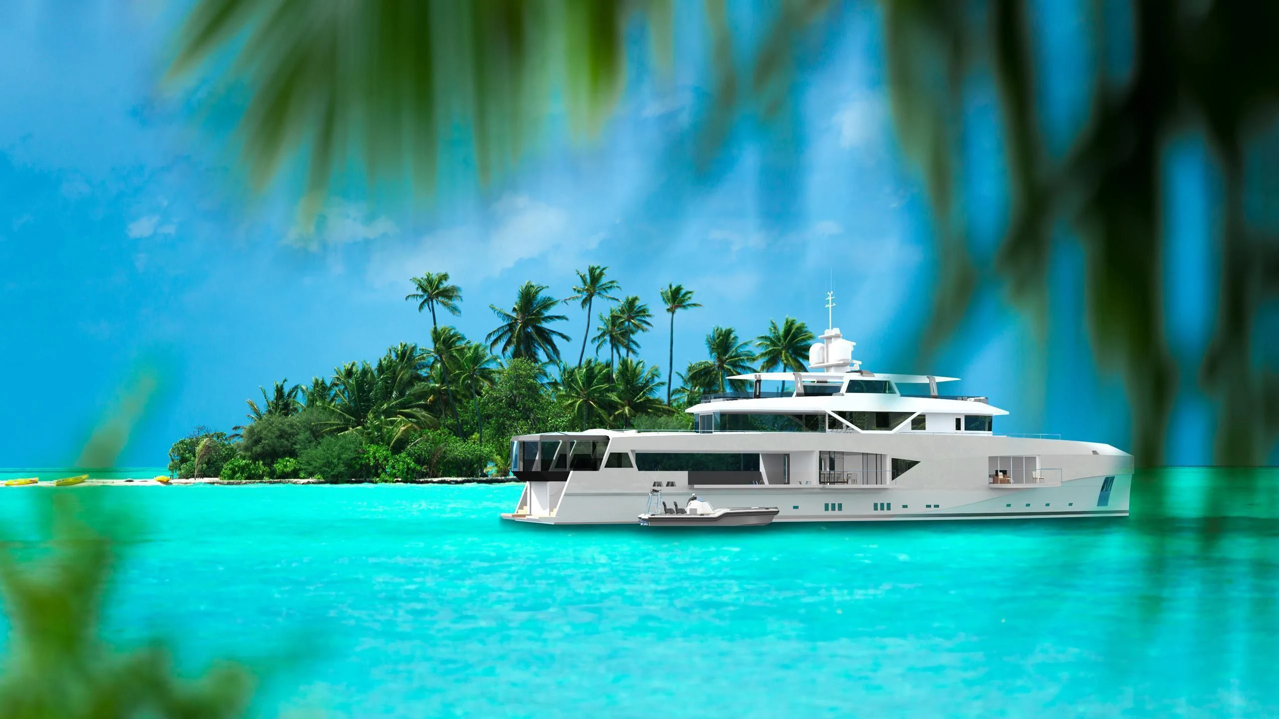 a boat in the water aboard CAPE HAWK 690 Yacht for Sale