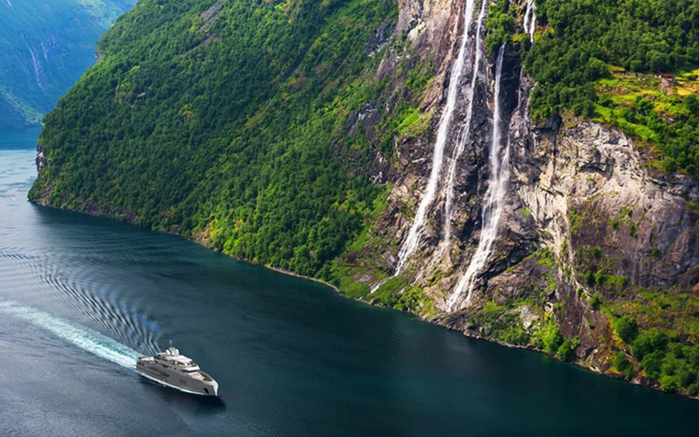 a boat on a body of water aboard CAPE HAWK 690 Yacht for Sale