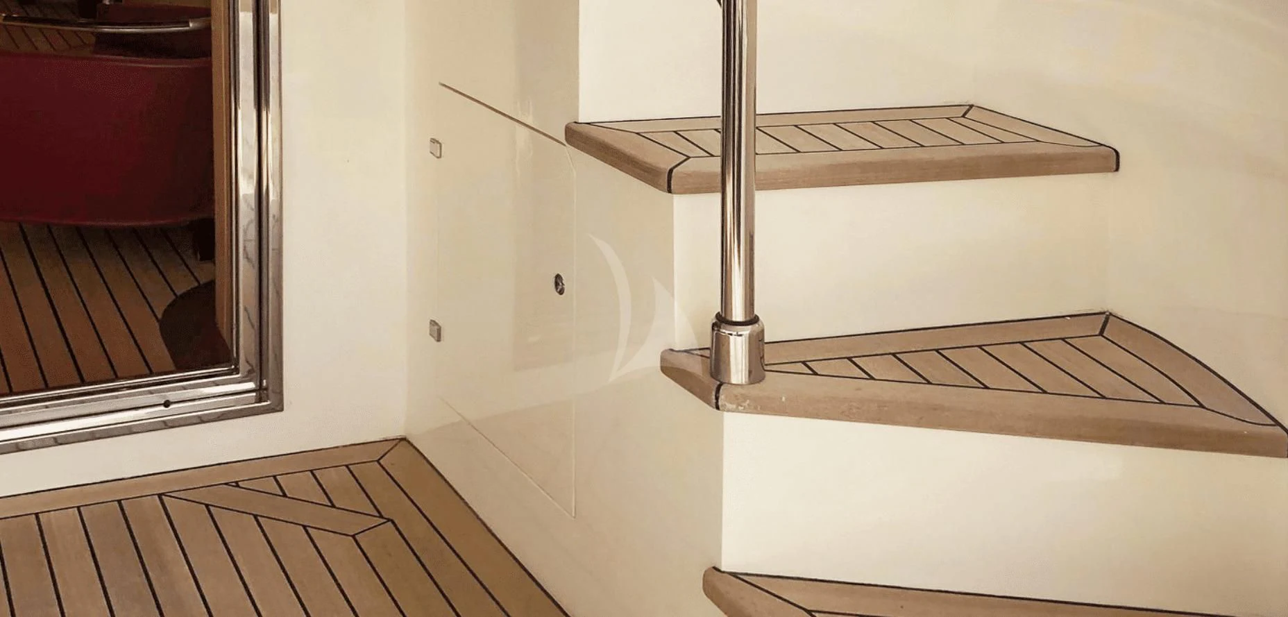 a white room with a vent aboard B4 Yacht for Charter