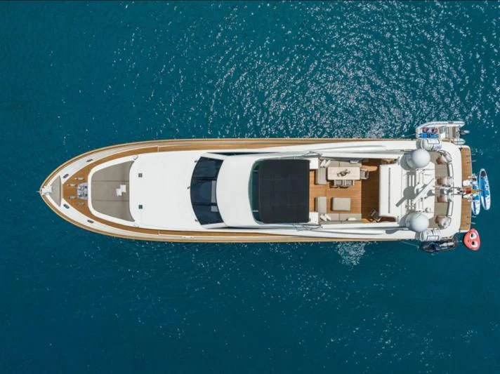 a small boat in the water aboard B4 Yacht for Charter