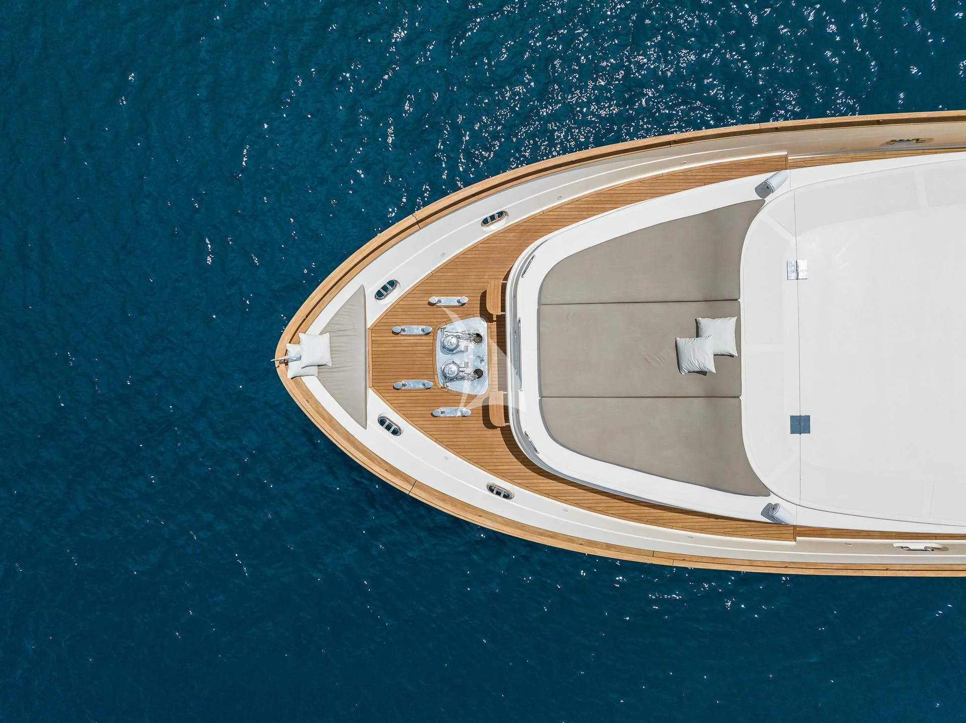 a white device on a blue surface aboard B4 Yacht for Charter