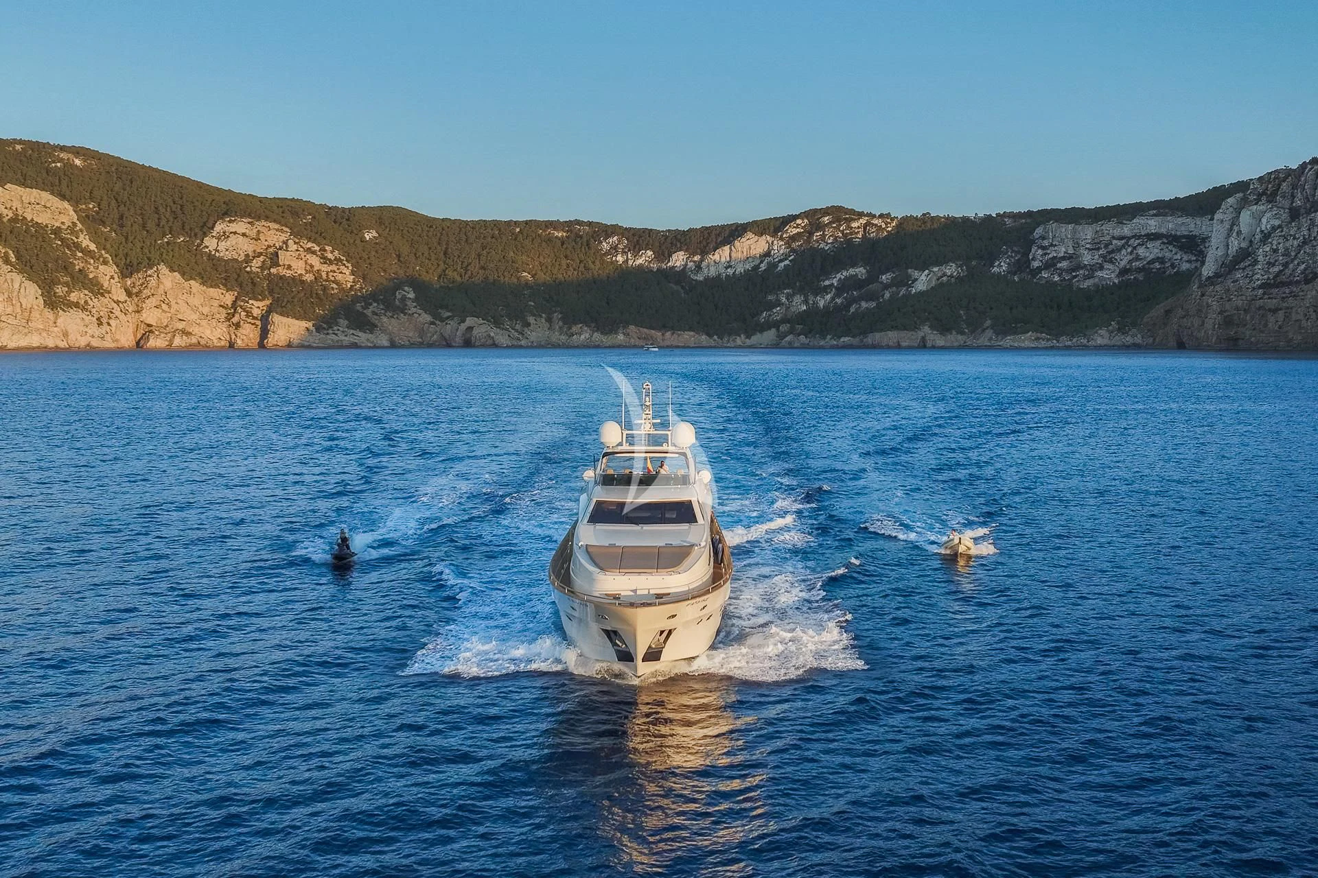 a boat on the water aboard B4 Yacht for Charter
