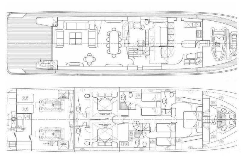 diagram, engineering drawing aboard B4 Yacht for Charter