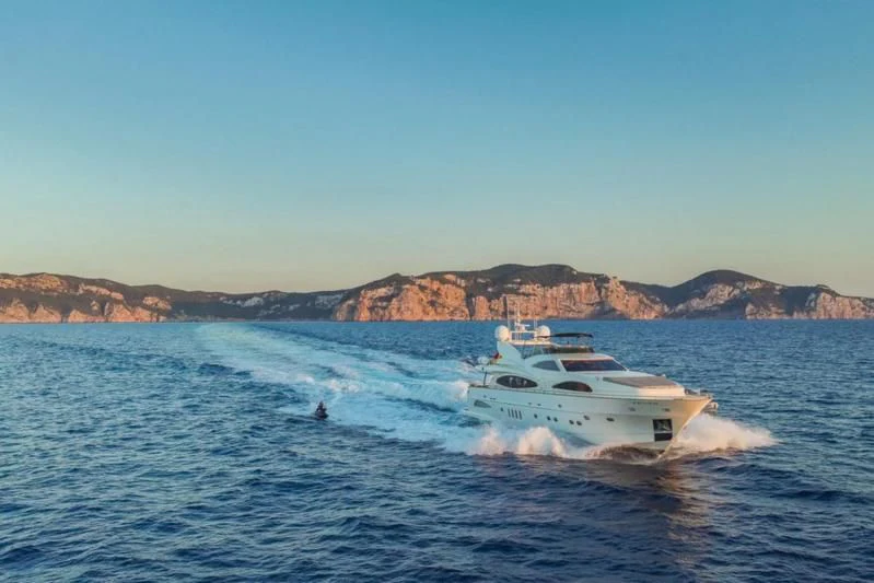 a boat on the water aboard B4 Yacht for Charter