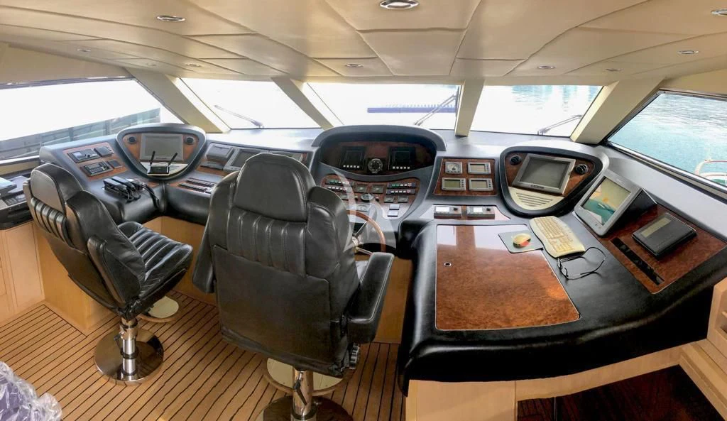 inside of a car aboard B4 Yacht for Charter