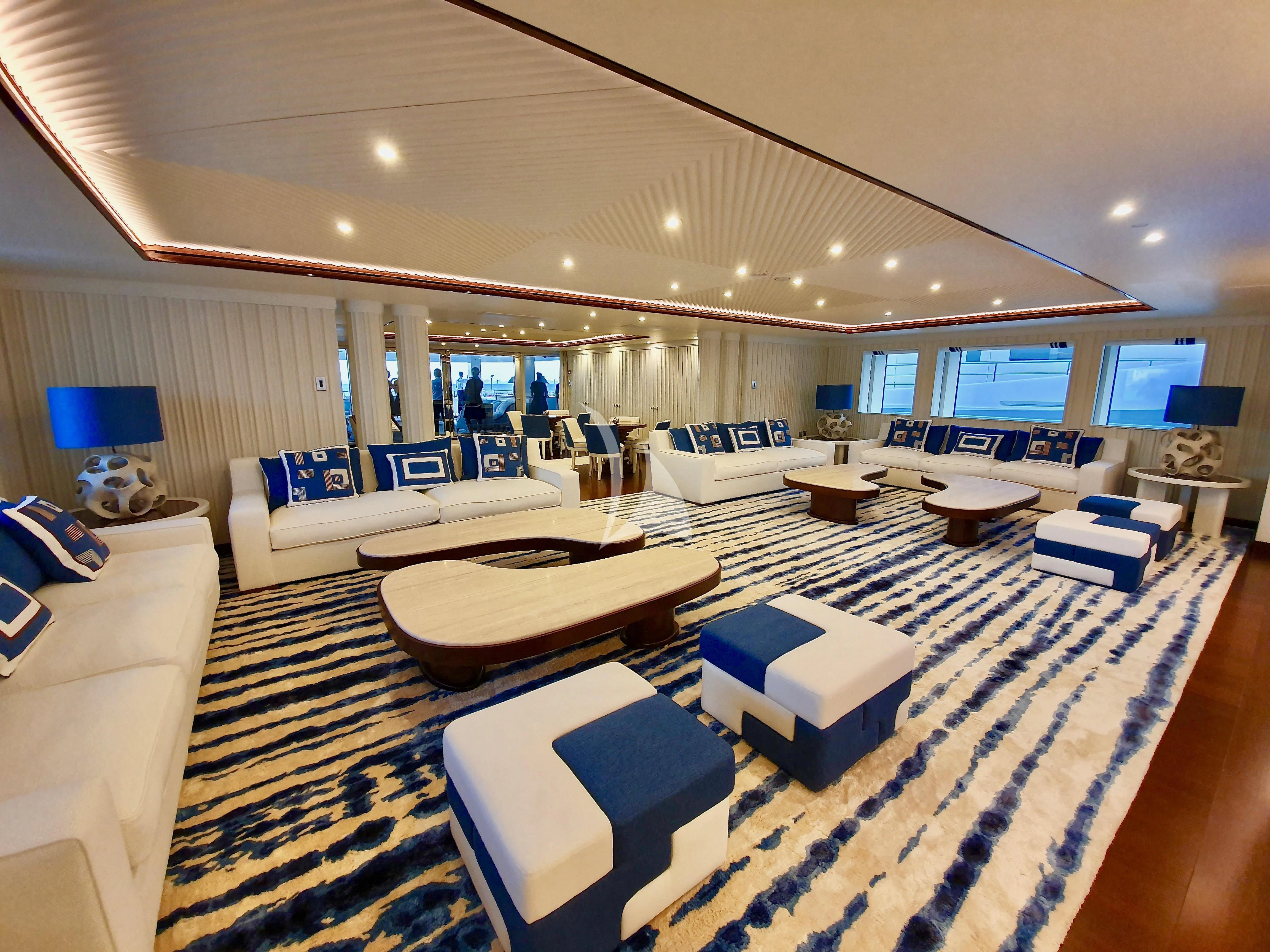 a large room with a large window aboard MIMTEE Yacht for Sale