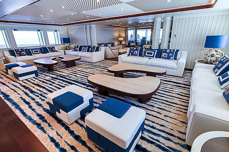a large room with a large window aboard MIMTEE Yacht for Sale