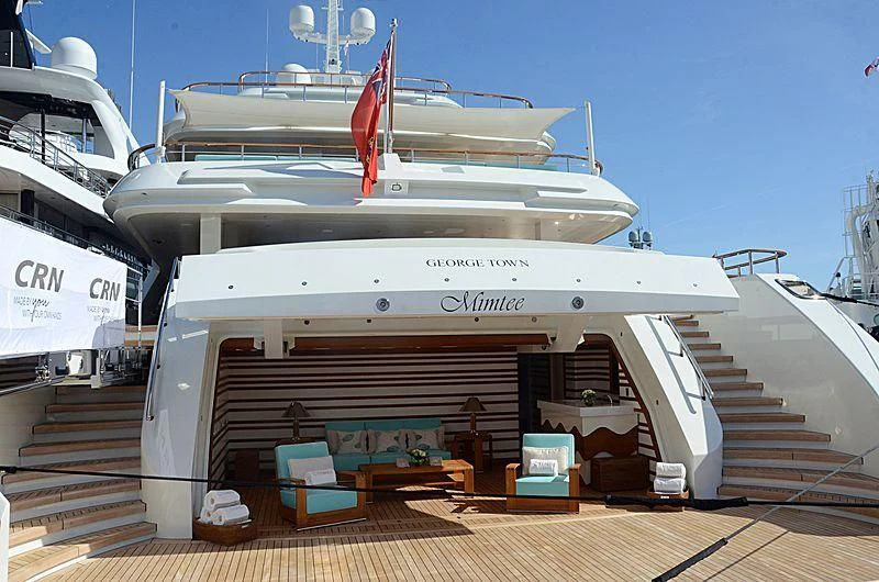a large white boat aboard MIMTEE Yacht for Sale