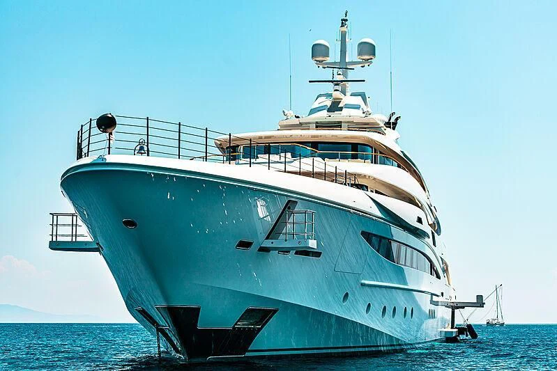 a large white ship aboard MIMTEE Yacht for Sale