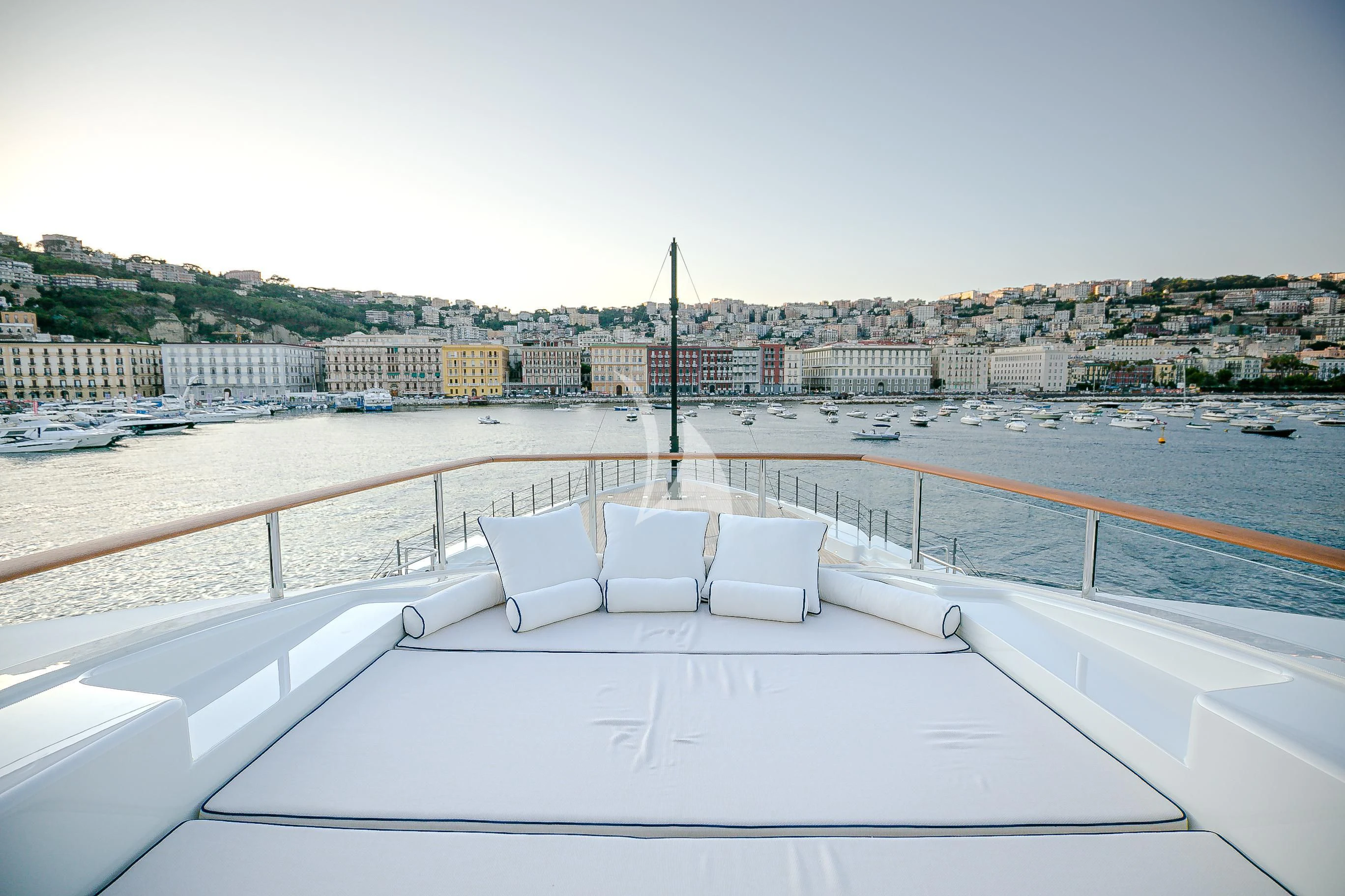 a rooftop view of a city aboard MIMTEE Yacht for Sale