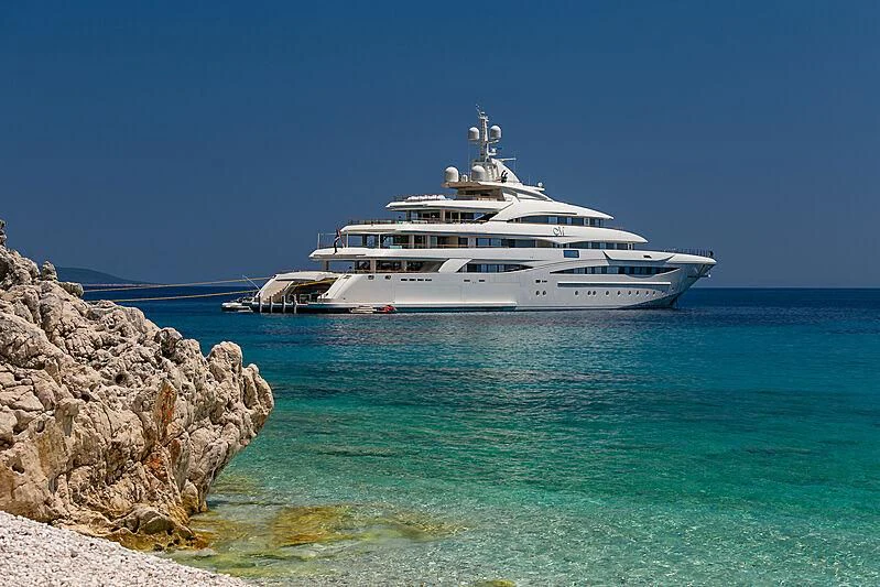 a white yacht in the water aboard MIMTEE Yacht for Sale