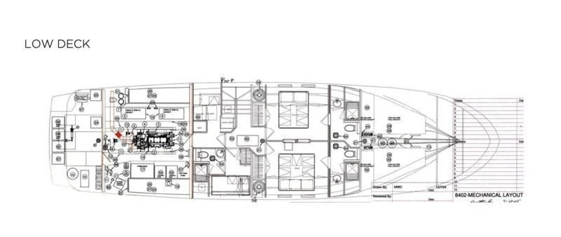 diagram, engineering drawing aboard SPELLBOUND Yacht for Sale