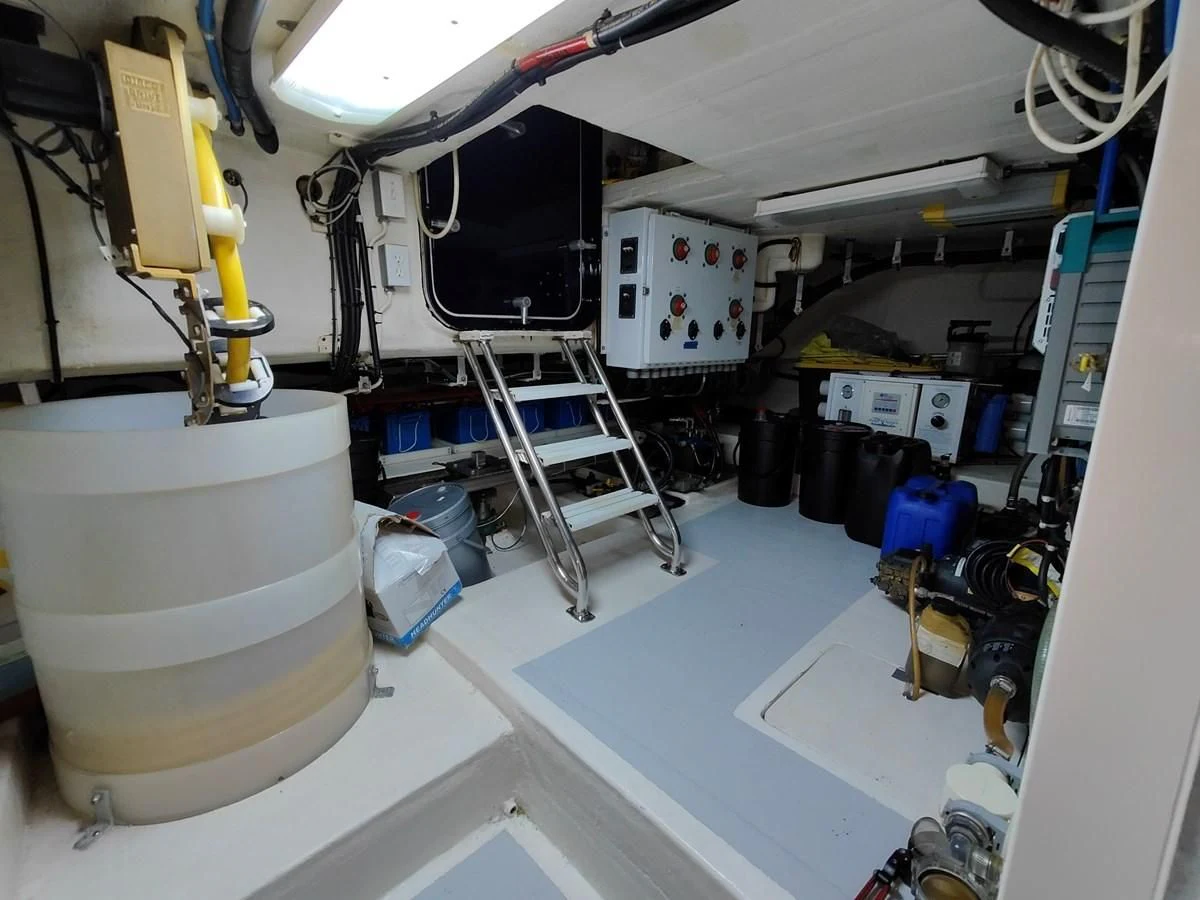 a machine in a room aboard SPELLBOUND Yacht for Sale
