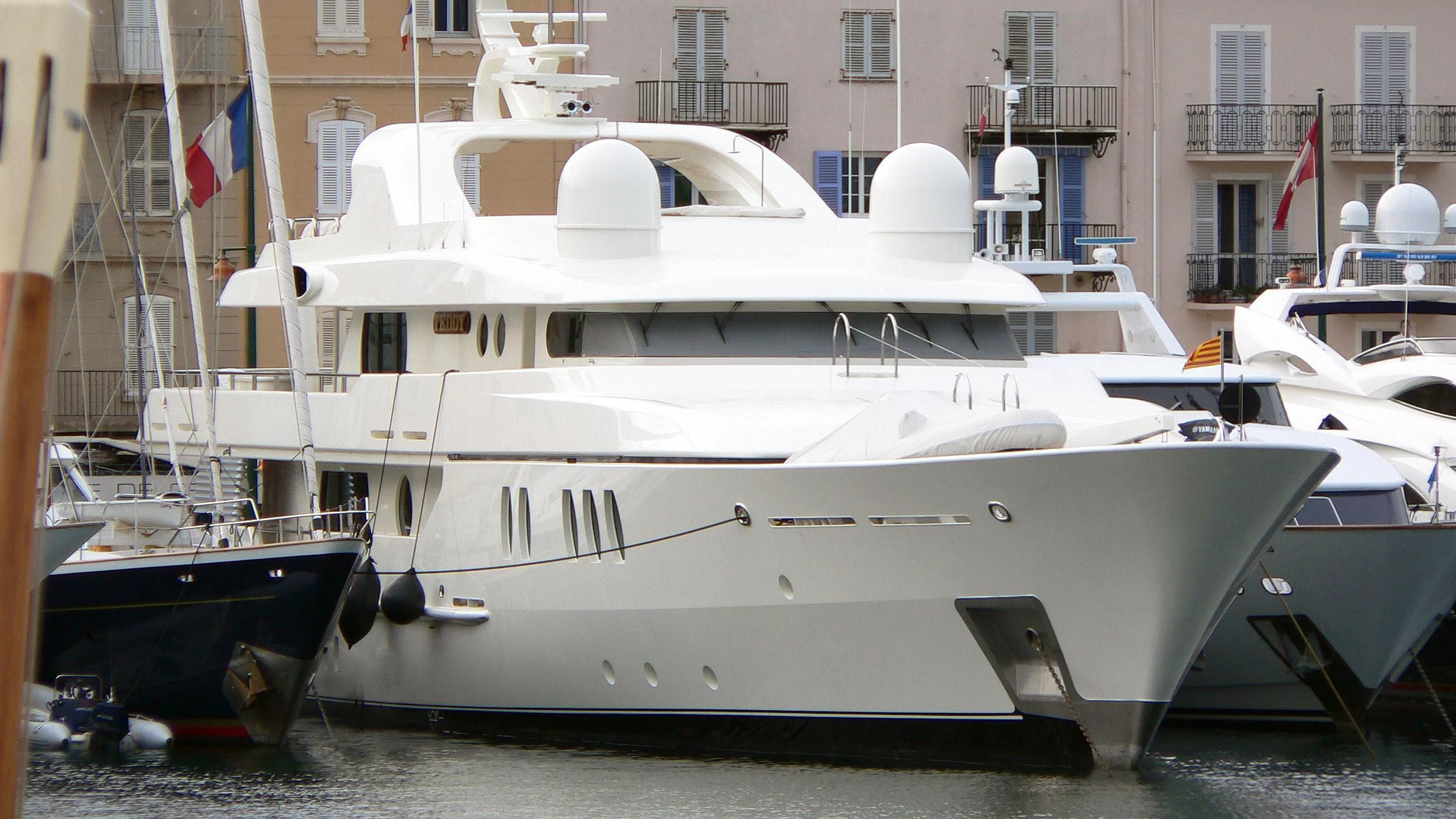 a couple of boats are parked in a dock aboard JAZ Yacht for Charter
