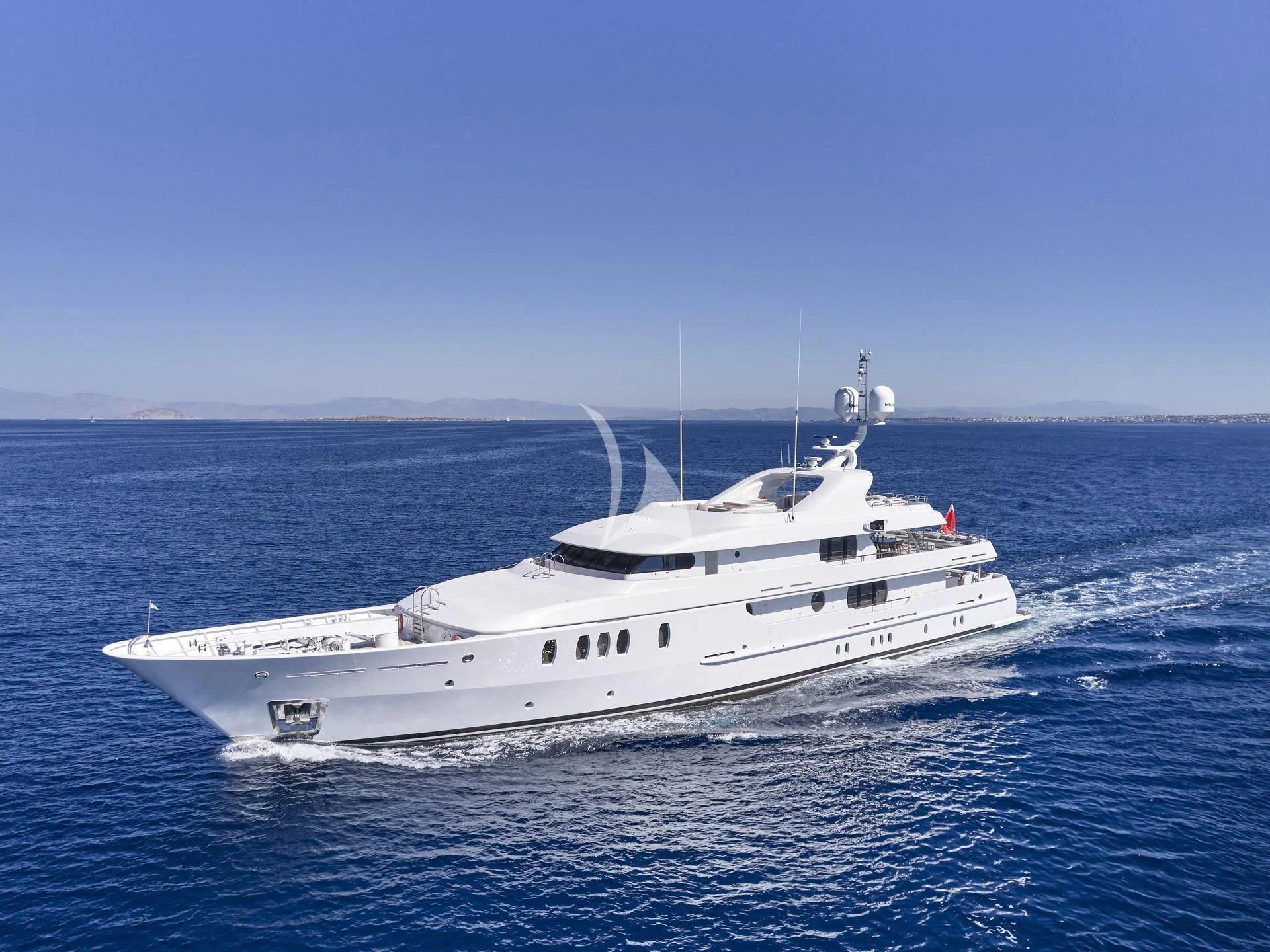 a white yacht in the water aboard JAZ Yacht for Charter